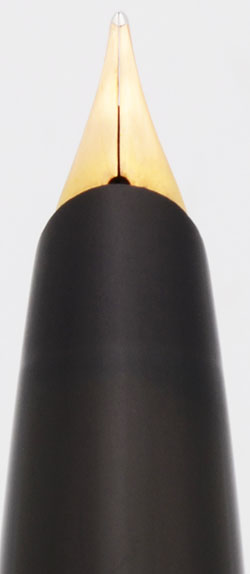 Aurora 88 Fountain Pen (1950s) - Black w Gold Lined Cap, 14k
